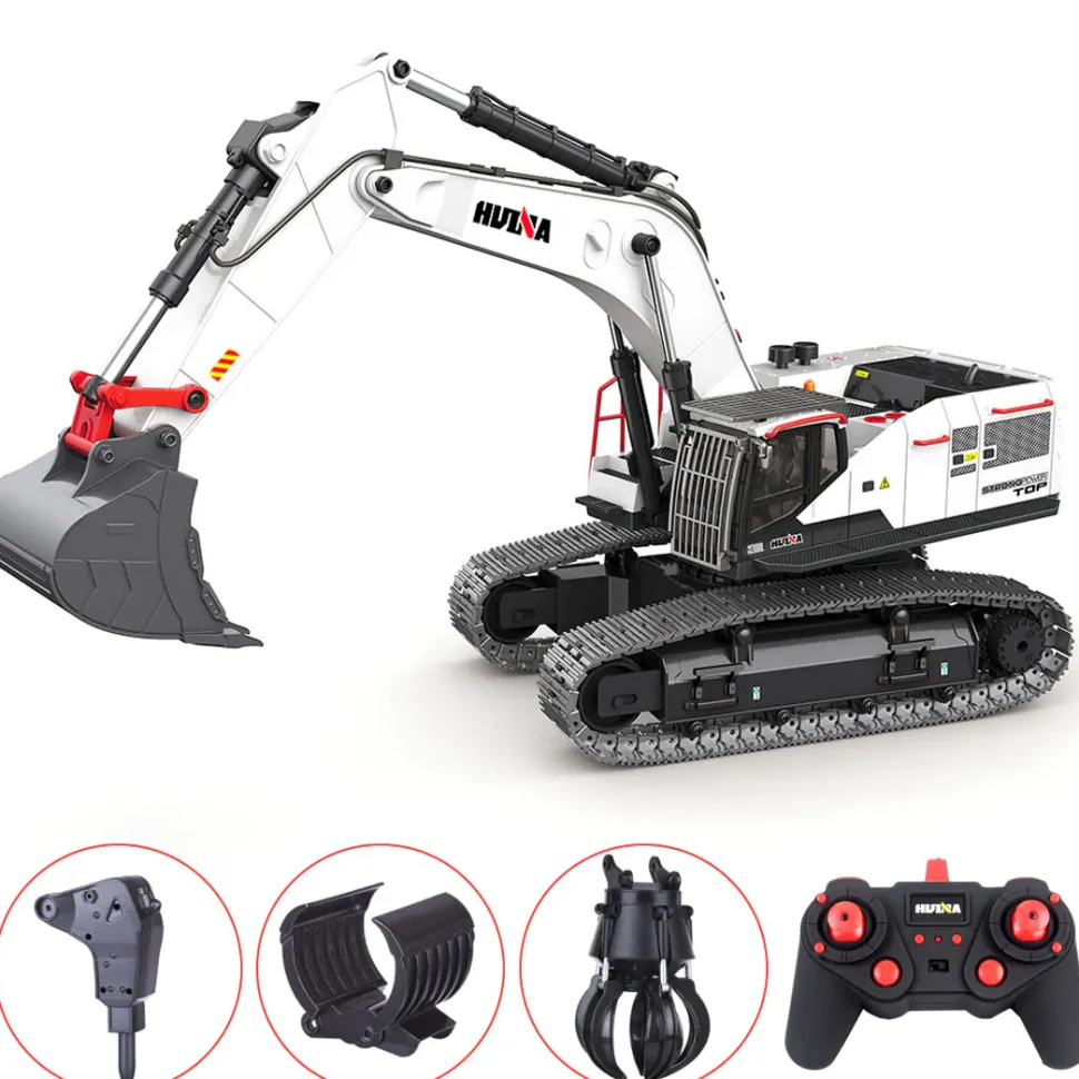 HUINA 1:14 22CH 2.4G RC Excavator Model 4-in-1 Alloy Remote Controll Crusher Construction Vehicles Toy
