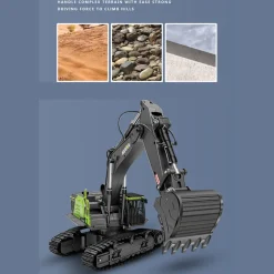 HUINA 4-in-1 1: 14 22CH 2.4G RC Excavator Remote Control Truck Electric Engineering Vehicle Model Unique Gift for Kids, Teens and Adults