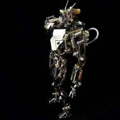 Humanoid-1 3D Metal Future Mech War Machine Model with Articulated Joints & Lights
