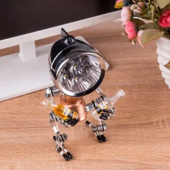 Industrial Style Table Lamp Man Figure 3D Steampunk Handmade Metal Models with Light