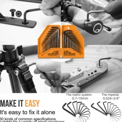30 In 1 Metric Imperial Hex Key Wrench Set DIY Tools Kit