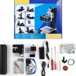 4 In 1 Micro Machine Tool DIY Assembly Kit (100PCS+) - Wire Saw Wood Lathe Sand Mill Handheld Machine Tool Model Kit