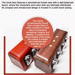IN-12 Nixie Tube Clock Bluetooth Alarm Clock, Vintage Glow Tube Desk Clock with Black Walnut Wood & Remote Control