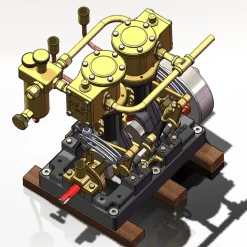 KACIO LS2-14 2 Cylinders Reciprocating Retro Steam Engine Model for Model Ship Model Boat Above 80cm