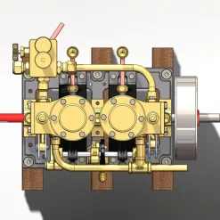 KACIO LS2-14 2 Cylinders Reciprocating Retro Steam Engine Model for Model Ship Model Boat Above 80cm
