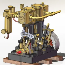 KACIO LS2-14 2 Cylinders Reciprocating Retro Steam Engine Model for Model Ship Model Boat Above 80cm