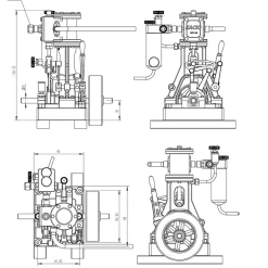 KACIO LS1-14 Single Cylinder Reciprocating Steam Engine Model for Model Ship Model Boat Above 60cm