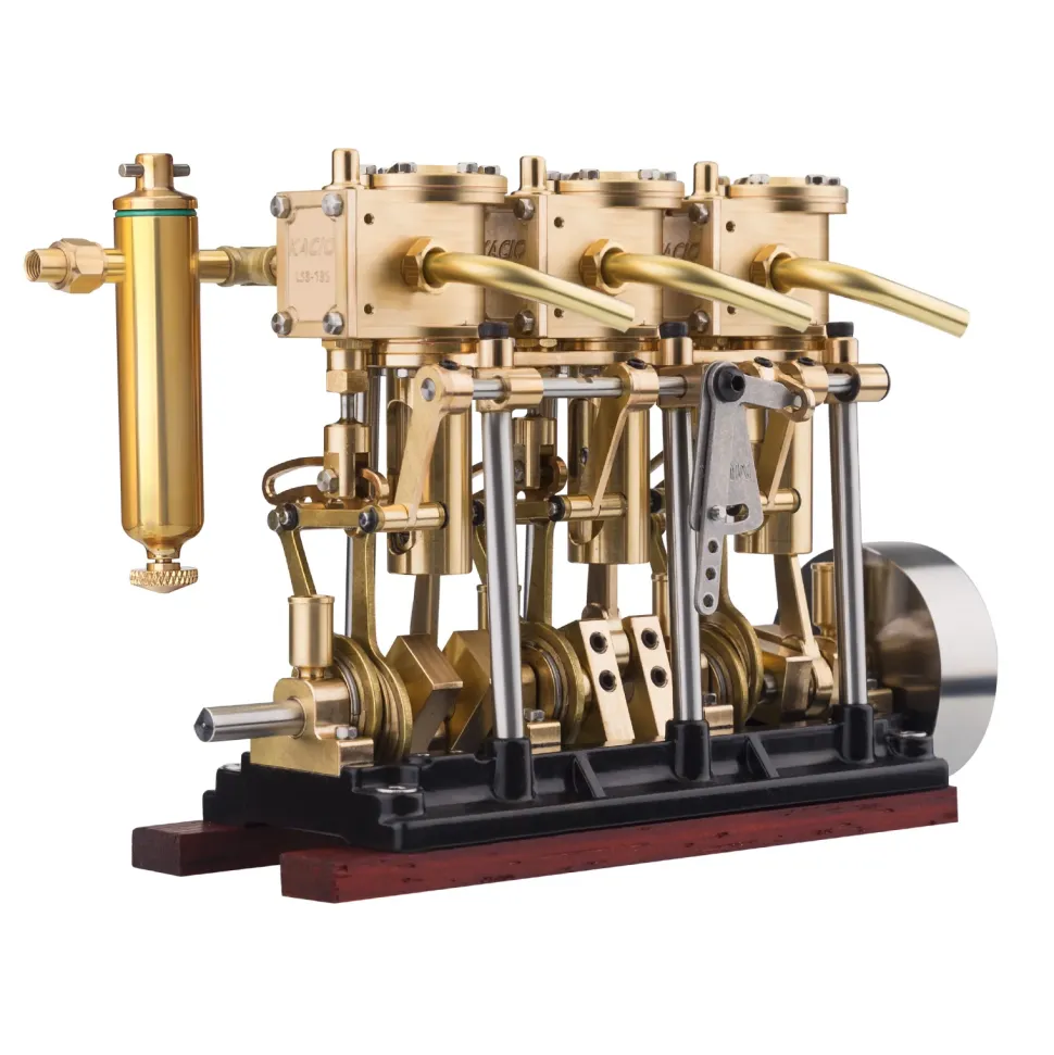 KACIO LS3-13S Steam Engine 3-cylinder Reciprocating Engine with Oil Cup Reverse Rotation Steam Model Boat