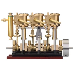 KACIO LS3-13S Steam Engine 3-cylinder Reciprocating Engine with Oil Cup Reverse Rotation Steam Model Boat