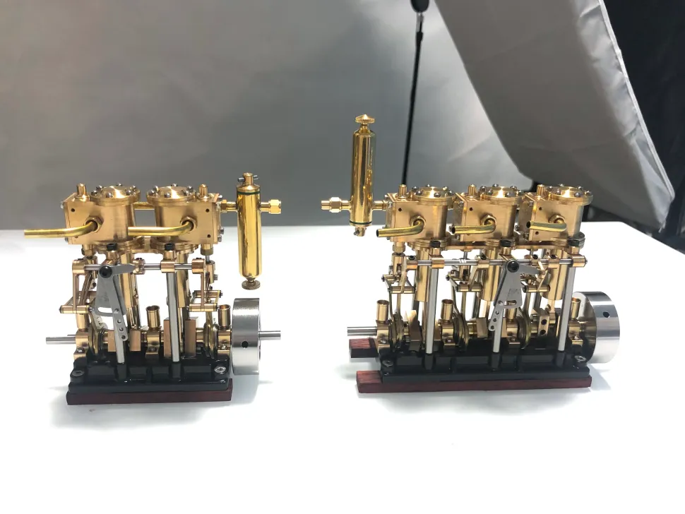 KACIO LS3-13S Steam Engine 3-cylinder Reciprocating Engine with Oil Cup Reverse Rotation Steam Model Boat