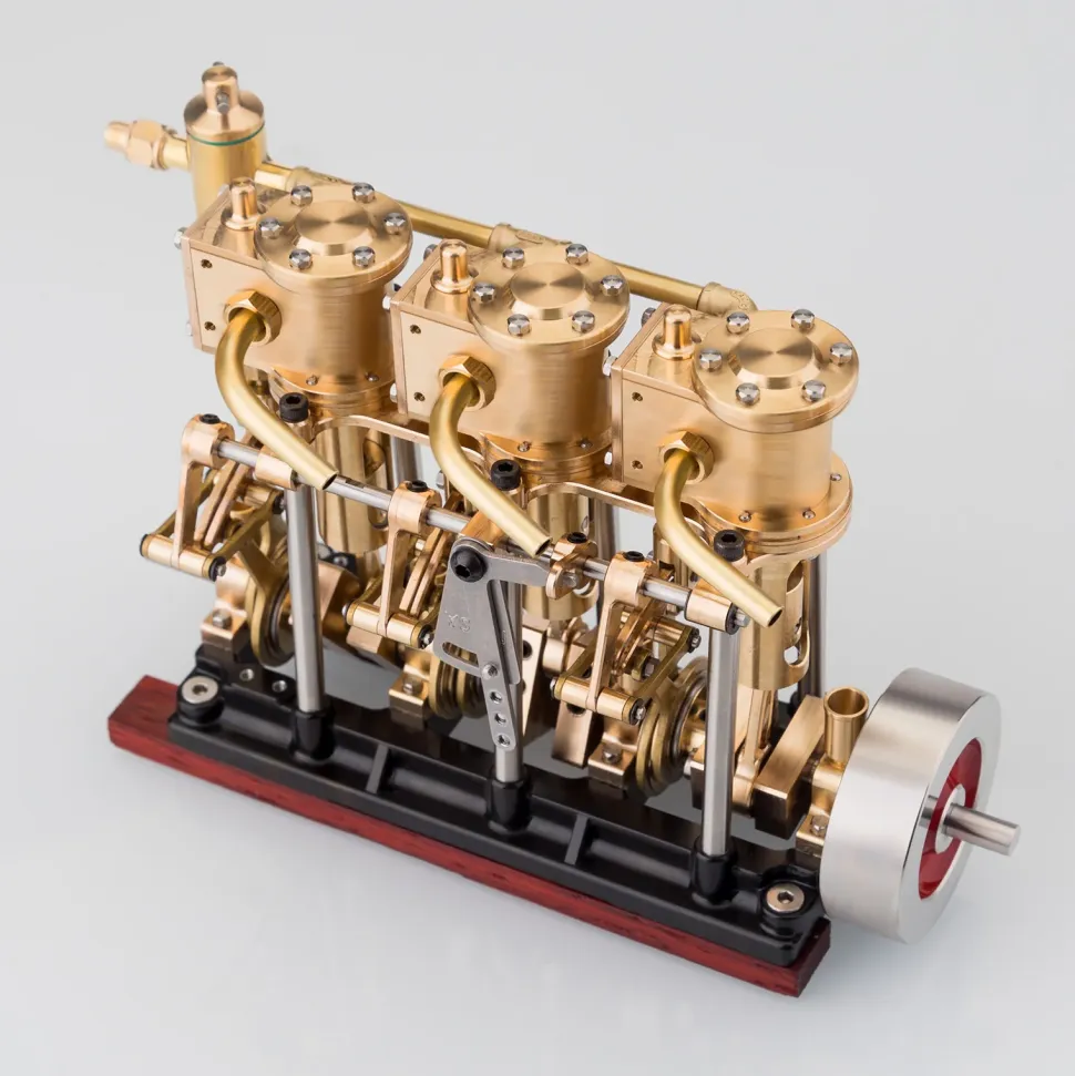 KACIO LS3-13S Steam Engine 3-cylinder Reciprocating Engine with Oil Cup Reverse Rotation Steam Model Boat