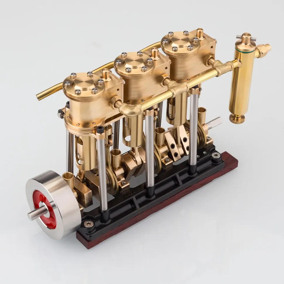 KACIO LS3-13S Steam Engine 3-cylinder Reciprocating Engine with Oil Cup Reverse Rotation Steam Model Boat