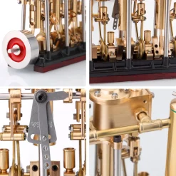 KACIO LS3-13S Steam Engine 3-cylinder Reciprocating Engine with Oil Cup Reverse Rotation Steam Model Boat
