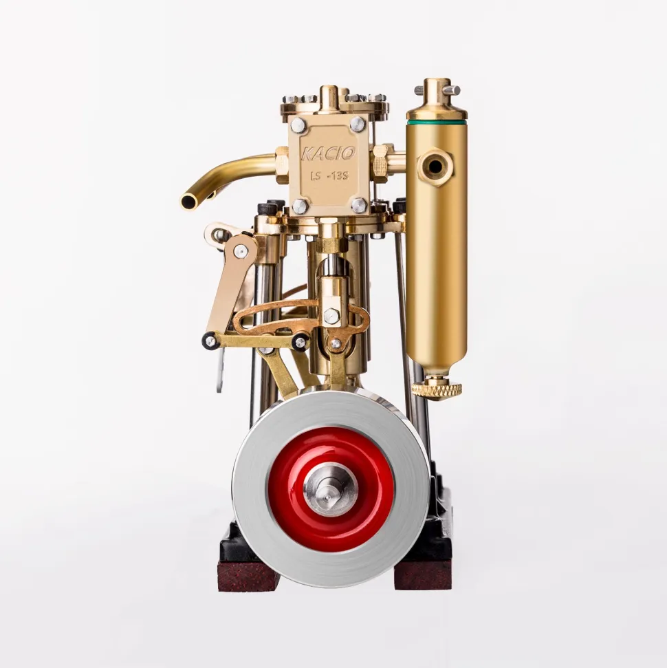 KACIO LS2-13S Vertical Steam Engine 2-cylinder Reciprocating Steam Engine with Oil Cup Reverse Rotation Steam Model Boat