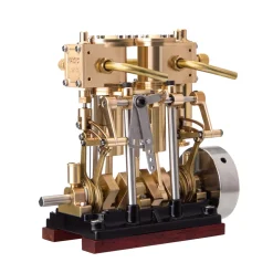 KACIO LS2-13S Vertical Steam Engine 2-cylinder Reciprocating Steam Engine with Oil Cup Reverse Rotation Steam Model Boat