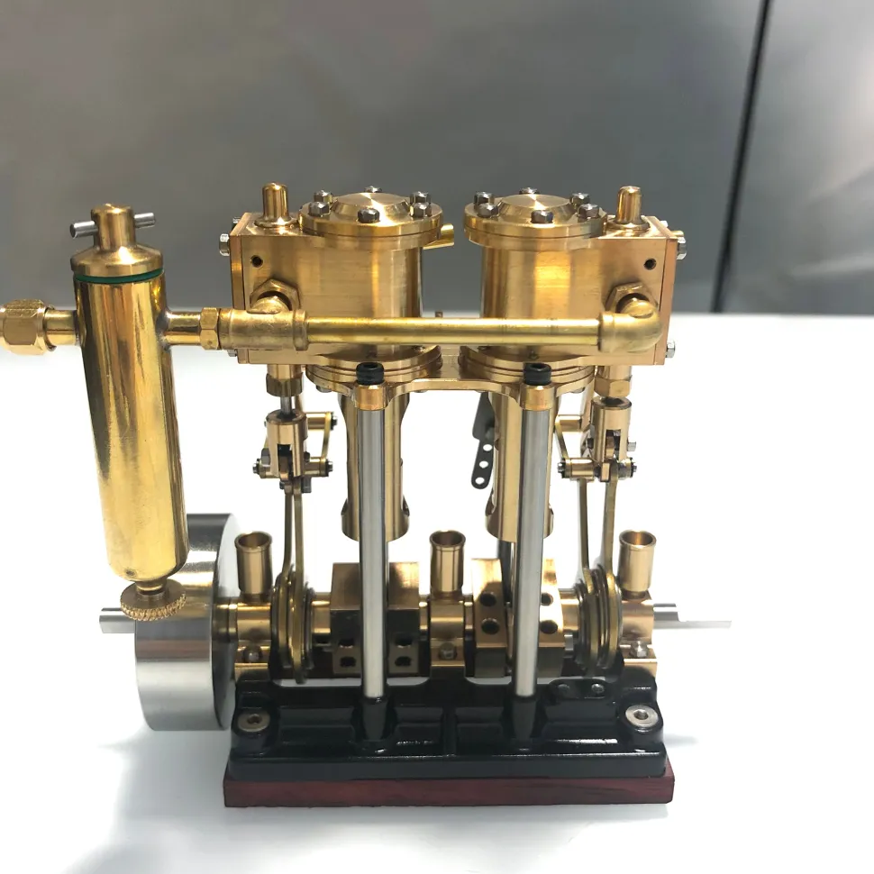 KACIO LS2-13S Vertical Steam Engine 2-cylinder Reciprocating Steam Engine with Oil Cup Reverse Rotation Steam Model Boat