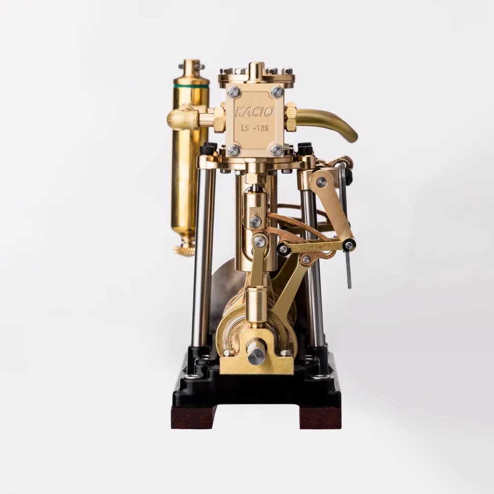 KACIO LS2-13S Vertical Steam Engine 2-cylinder Reciprocating Steam Engine with Oil Cup Reverse Rotation Steam Model Boat