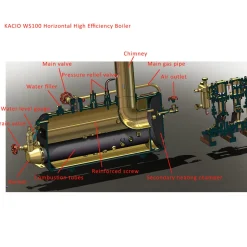 KACIO WS100L 850mL Horizontal Steam Boiler for Model Ship Steam Engine