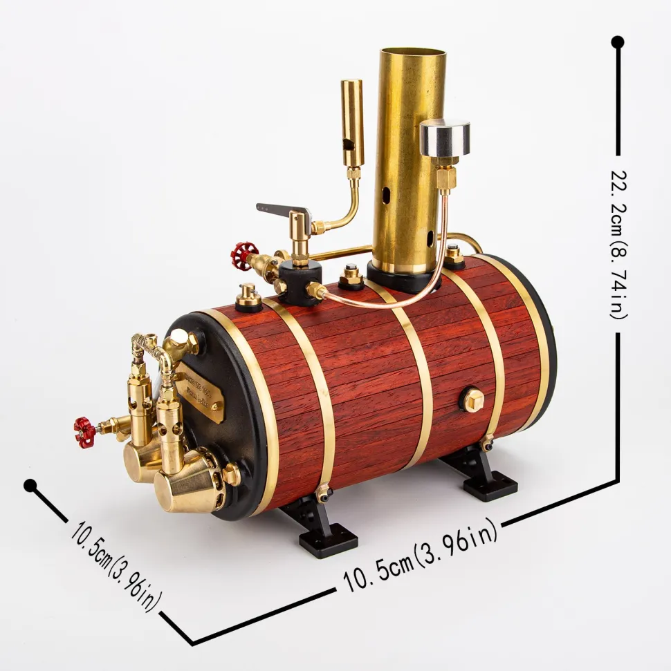 KACIO WS100L 850mL Horizontal Steam Boiler for Model Ship Steam Engine