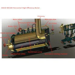 KACIO WS100XL 1000mL Horizontal Steam Boiler for Model Ship Steam Engine