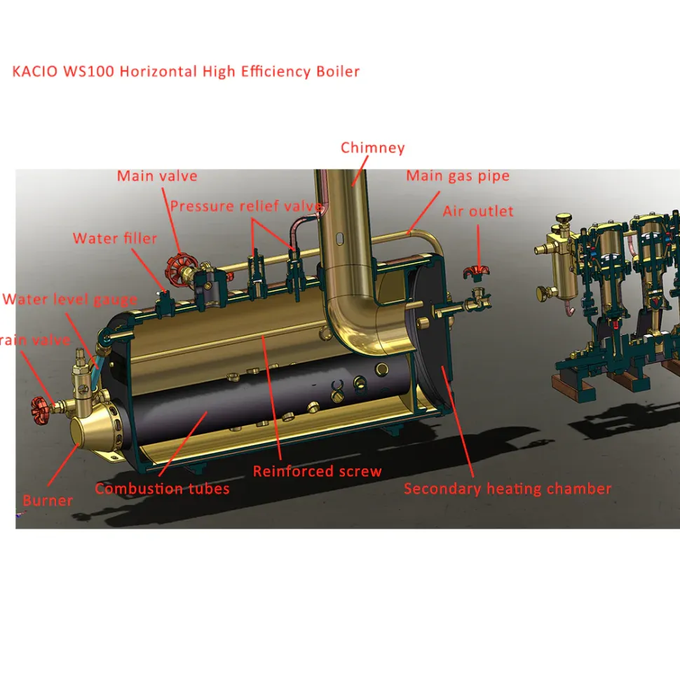 KACIO WS100XL 1000mL Horizontal Steam Boiler for Model Ship Steam Engine