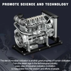 L4 Diesel Engine Model Kit that Works - Build Your Own Diesel Engine - TECHING 1: 10 Full Metal Mini L4 4 Cylinder Engine OHV Inline 4 Cylinder Engine Model Kit 300+PCS