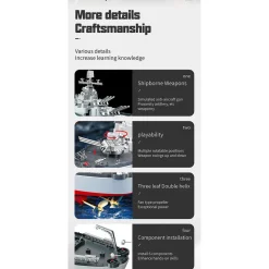 LHD-881 1/390 2.4G RC Electric High-Frequency Twin-Engine Battleship Model