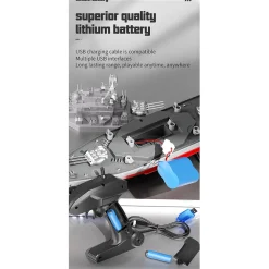 LHD-881 1/390 2.4G RC Electric High-Frequency Twin-Engine Battleship Model