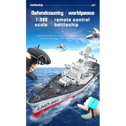 LHD-881 1/390 2.4G RC Electric High-Frequency Twin-Engine Battleship Model