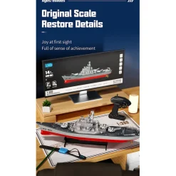 LHD-881 1/390 2.4G RC Electric High-Frequency Twin-Engine Battleship Model