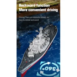 LHD-881 1/390 2.4G RC Electric High-Frequency Twin-Engine Battleship Model