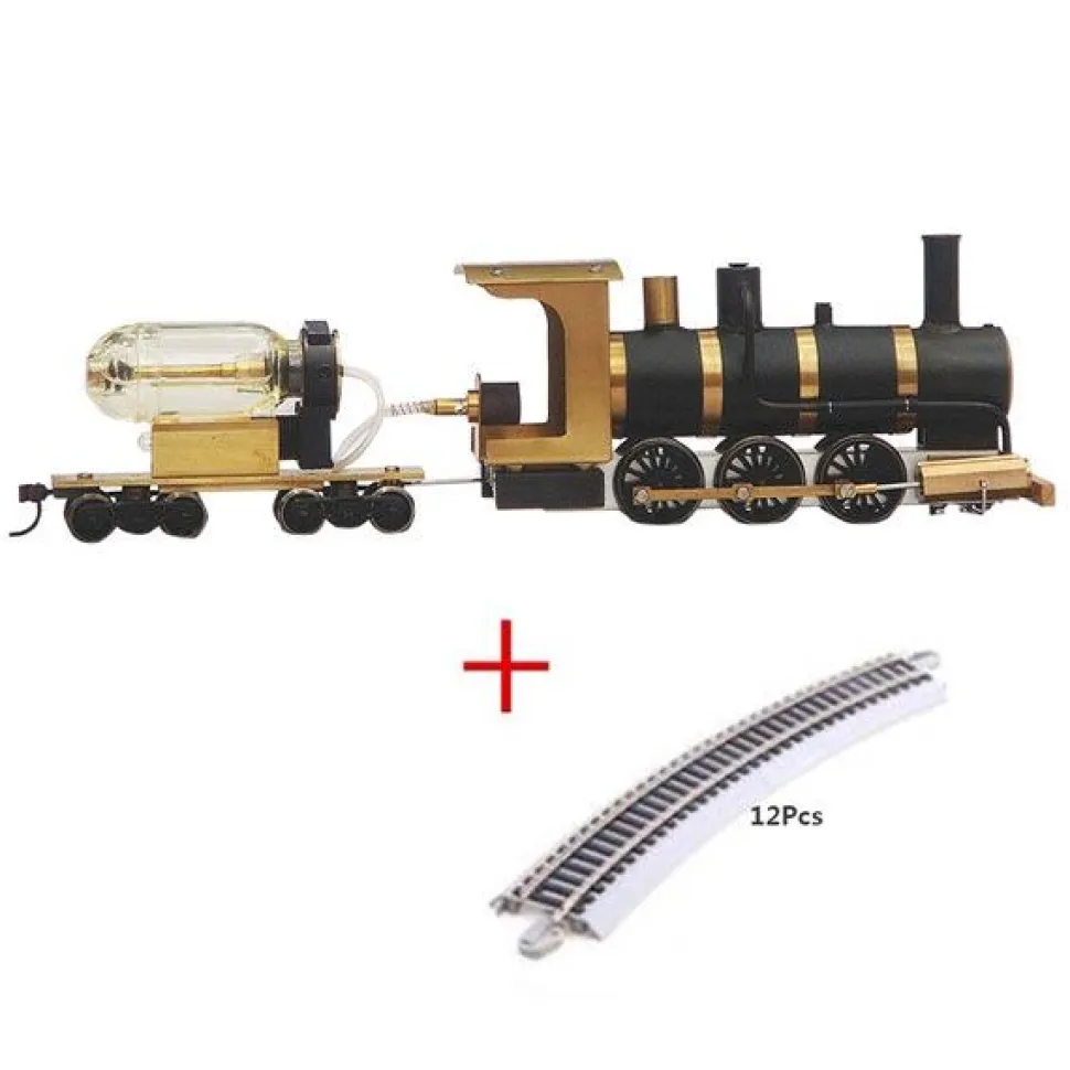 Live Steam Locomotive Model Train Engine 1:87 Ho Scale with Steam Engine Boiler Fuel Tank Track