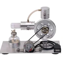L-shape Stirling Engine Model with USB Connector and Night Light
