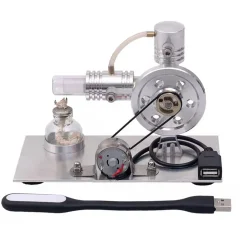L-shape Stirling Engine Model with USB Connector and Night Light