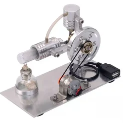 L-shape Stirling Engine Model with USB Connector and Night Light