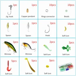 Luminous Fishing Lure Set, Soft & Hard Bionic Lures - 56PCS