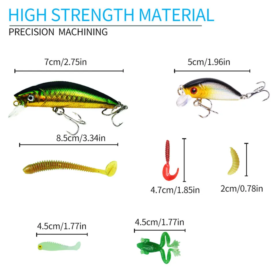 Luminous Fishing Lure Set, Soft & Hard Bionic Lures - 56PCS