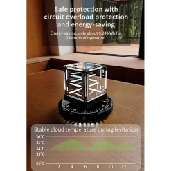 Magnetic Levitation Cube Desk Decor