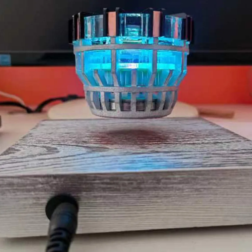 Magnetic Levitation Reactor with Light and Wooden Base Creative Sci-Tech Model
