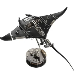 Manta Ray Mechanical Marine Biological 3D Metal Assembly Model with Lights