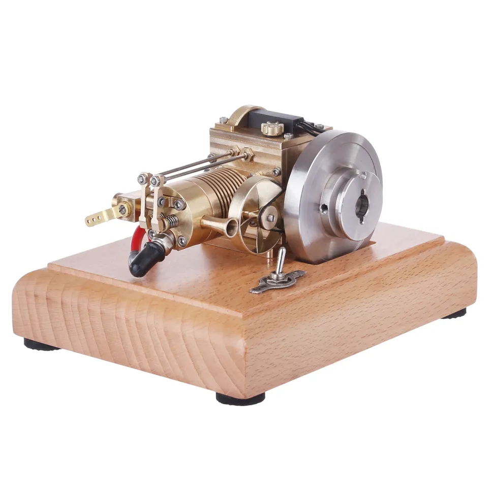 M16B 1.6cc Mini 4 Stroke Gasoline Engine Model Horizontal Air-cooled Single-cylinder Internal Combustion Engine with Wooden Base