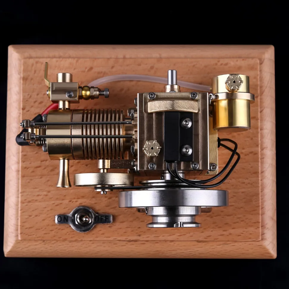 M16B 1.6cc Mini 4 Stroke Gasoline Engine Model Horizontal Air-cooled Single-cylinder Internal Combustion Engine with Wooden Base