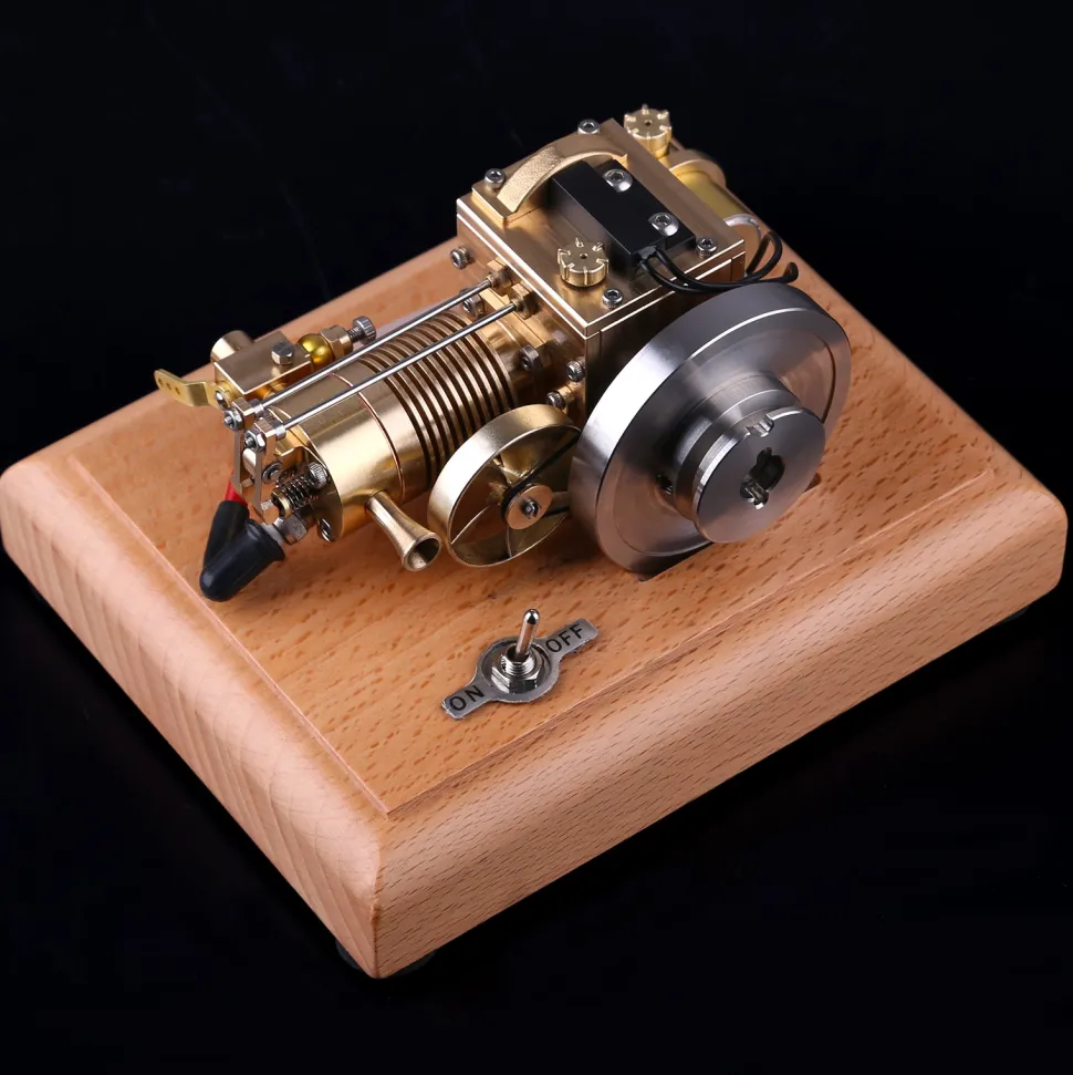 M16B 1.6cc Mini 4 Stroke Gasoline Engine Model Horizontal Air-cooled Single-cylinder Internal Combustion Engine with Wooden Base