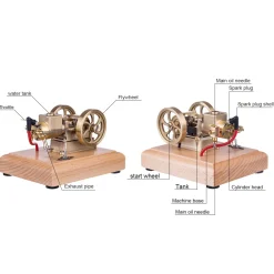 M17B 1.6cc Mini 4 Stroke Micro Horizontal Water-cooled Gasoline Engine Internal Combustion Engine Model - Speed Adjustable