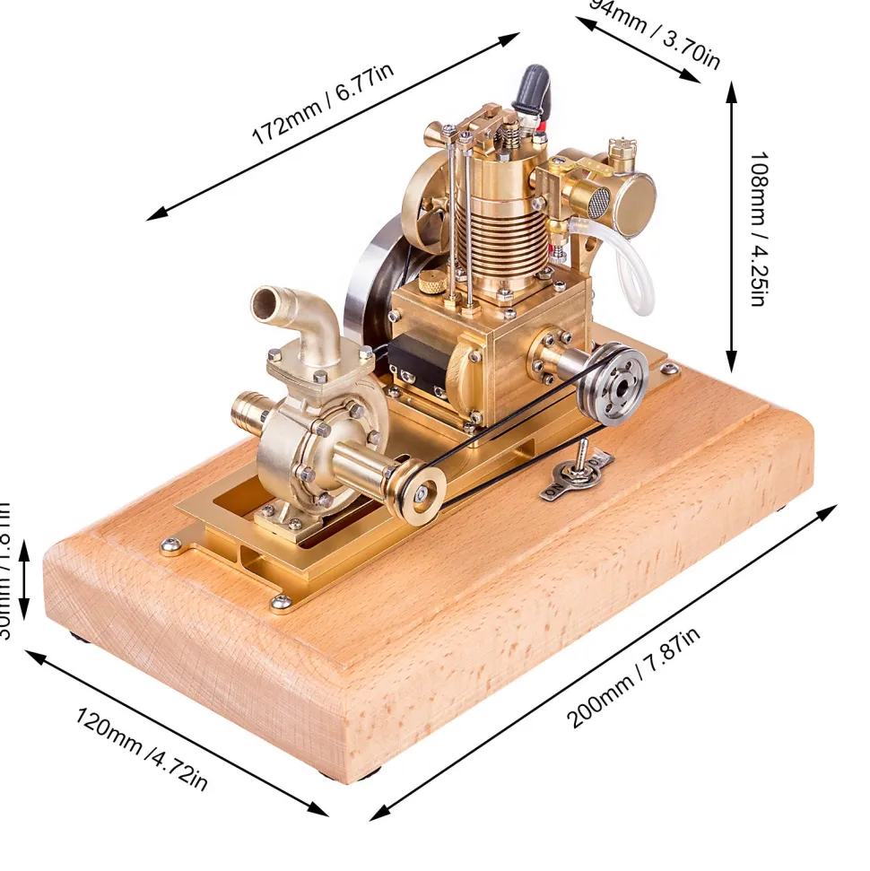 M16C 1.6cc Mini 4 Stroke Gasoline Engine Model Vertical Air-cooled Single-cylinder Internal Combustion Engine Model with Vane Pump