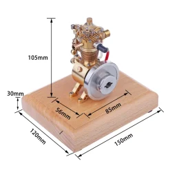 M19 1.6cc Mini SAM Hit and Miss 4 Stroke Vertical Gas Engine Internal Combustion Engine Model with Flying Ball Speed Limiter