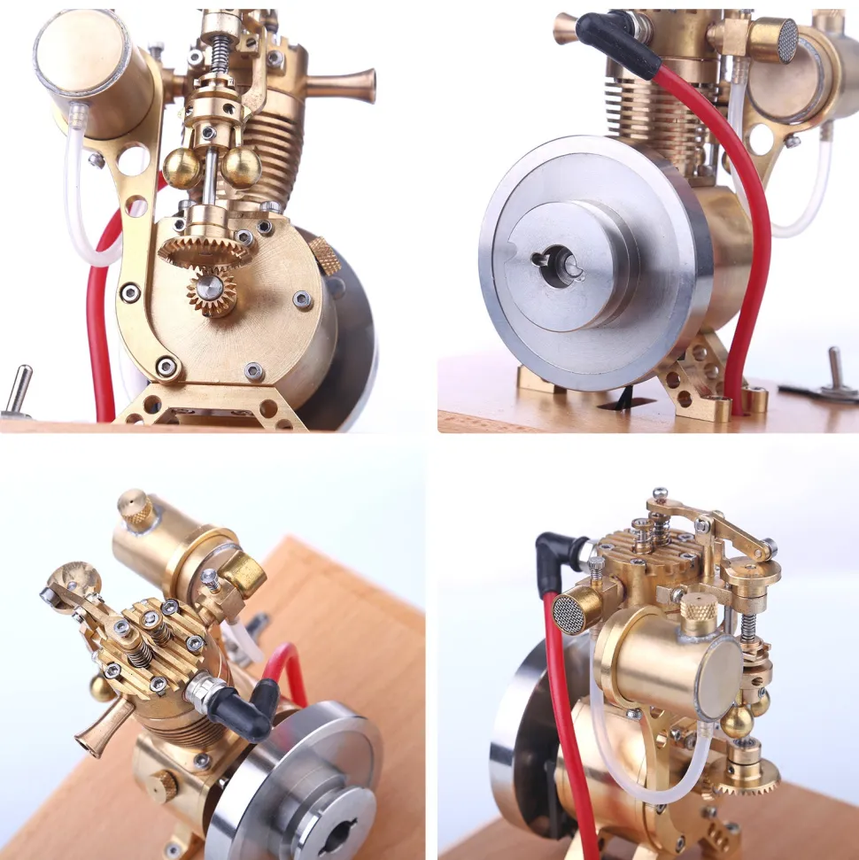 M19 1.6cc Mini SAM Hit and Miss 4 Stroke Vertical Gas Engine Internal Combustion Engine Model with Flying Ball Speed Limiter