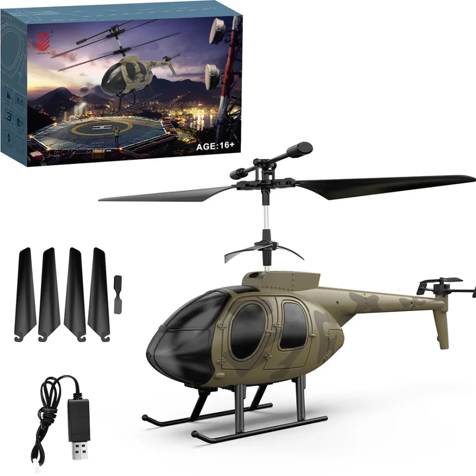 MD500 2.4G RC Airplane 4CH 6-axis Gyroscope Simulation Helicopter Model Toy (RTF Version/Green)