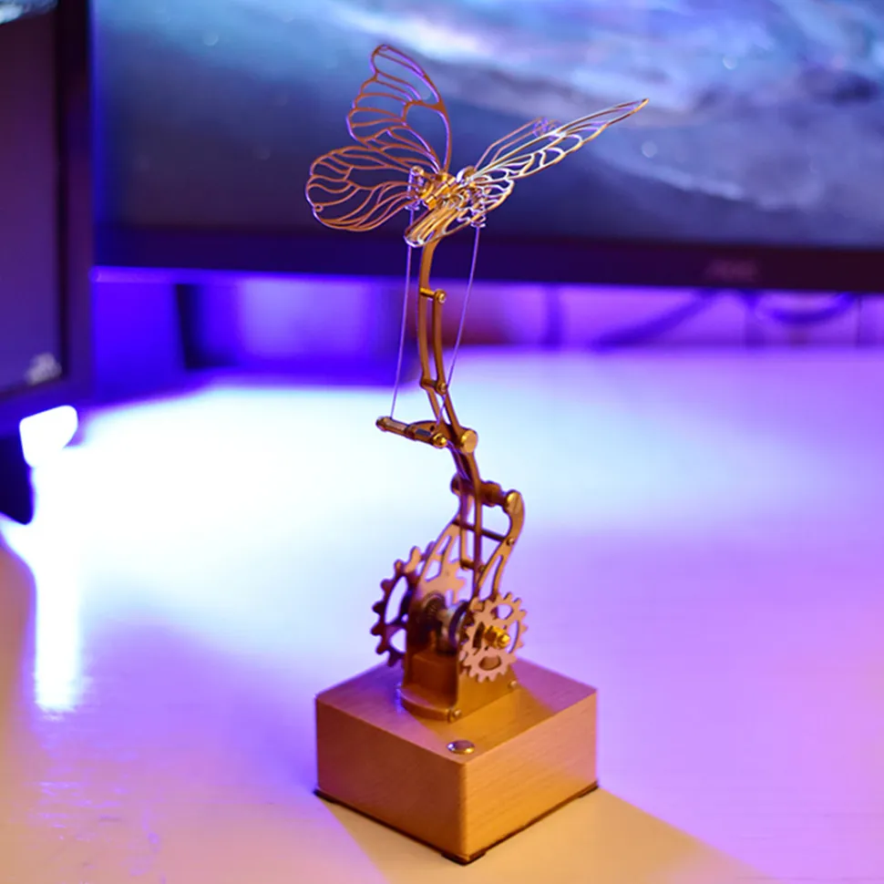 Mechanical Butterfly Dynamic 3D DIY Mechanical Metal Butterfly Model Kit for Kids, Teens, and Adults