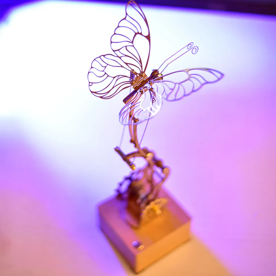 Mechanical Butterfly Dynamic 3D DIY Mechanical Metal Butterfly Model Kit for Kids, Teens, and Adults